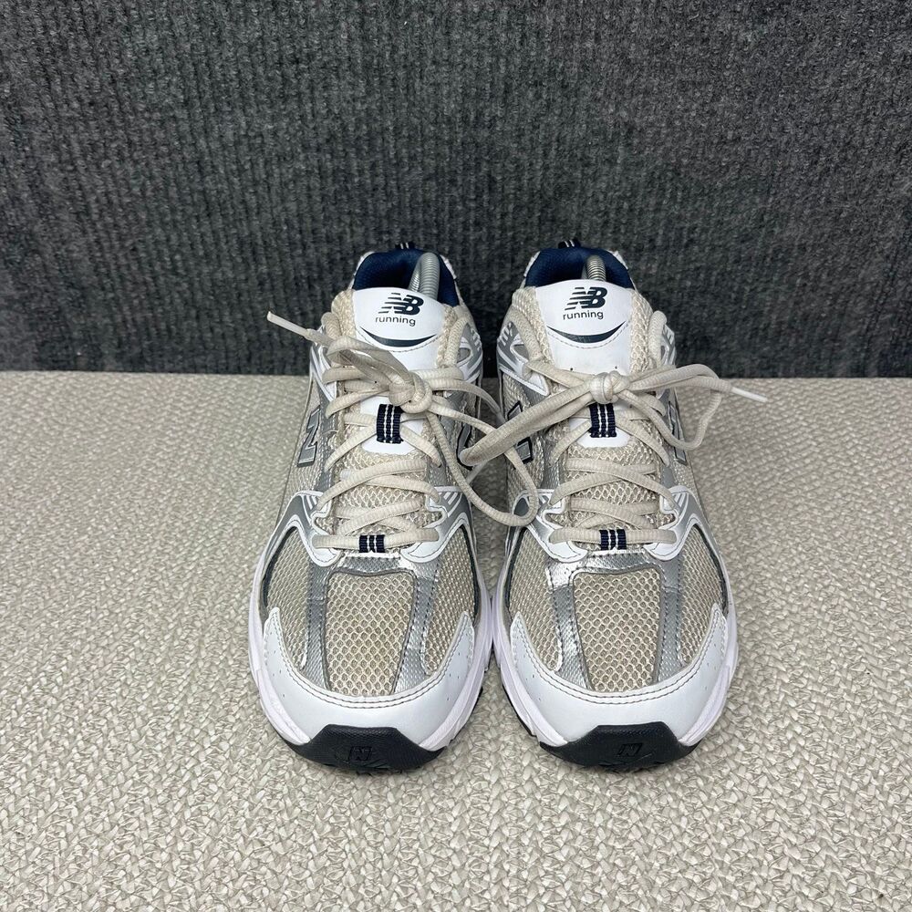 New Balance 530 White Silver Navy Athletic Shoes Mens 8.5 / Womens 10 MR530SG - Picture 2 of 8